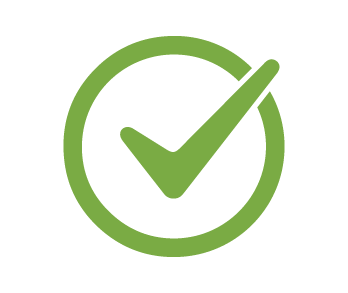 A green checkmark icon