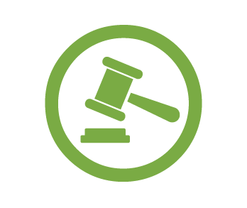 A green gavel icon