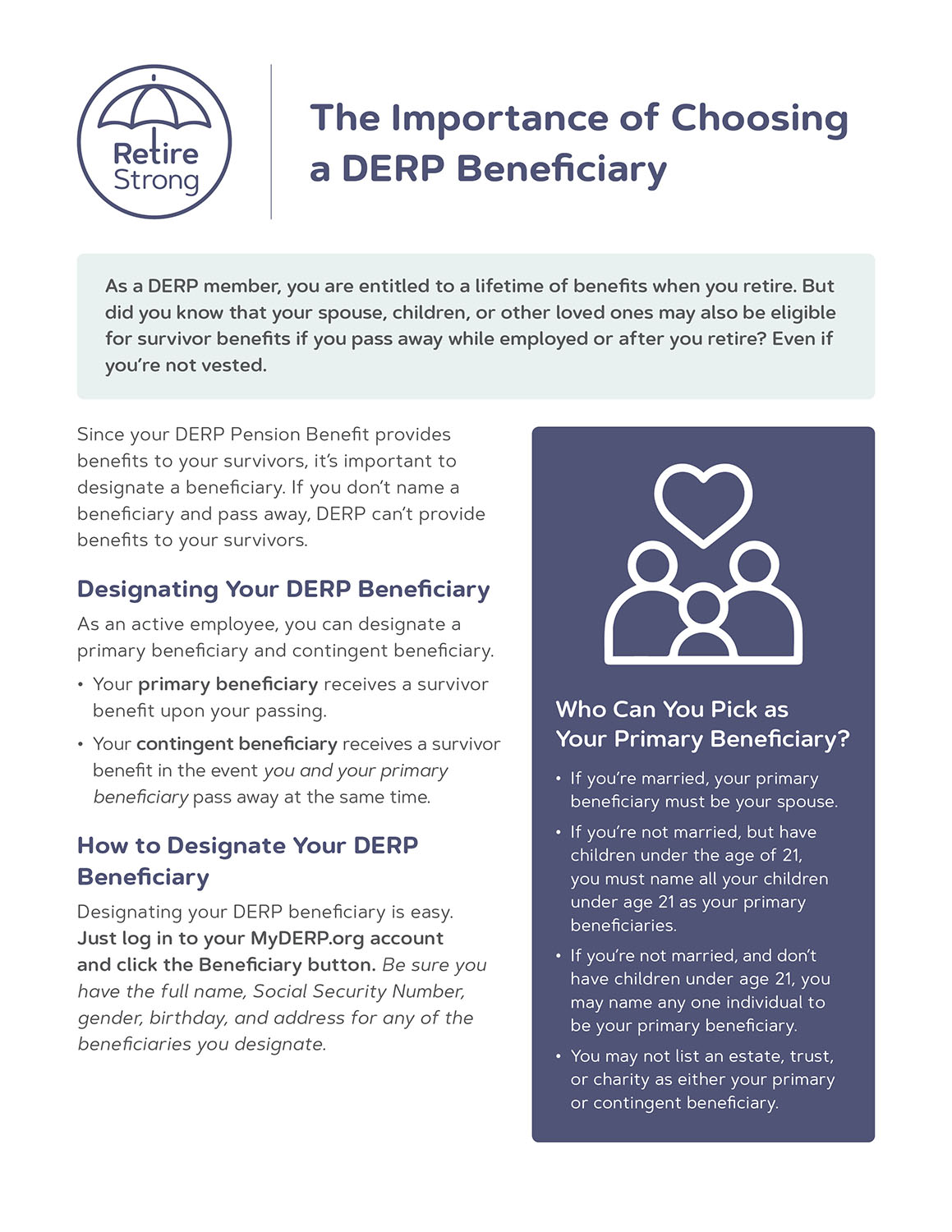 The Importance of Choosing a DERP Beneficiary Flyer