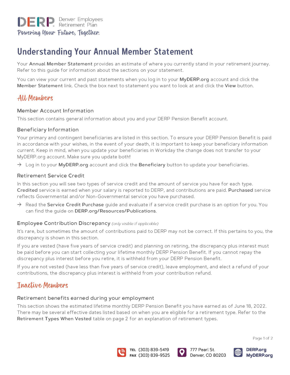 Understanding Your Annual Member Statement