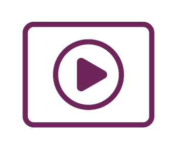 Plum-colored play button icon