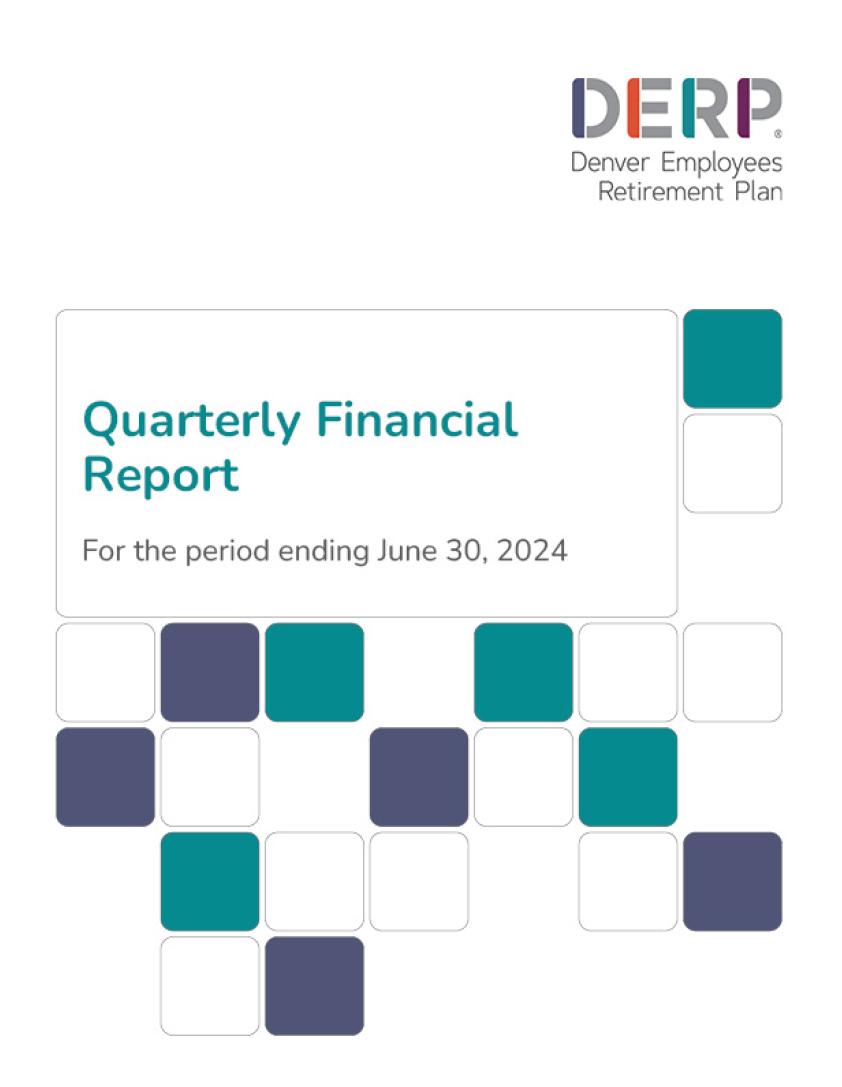 The cover of the DERP quarterly financial report for the period ending June 30, 2024