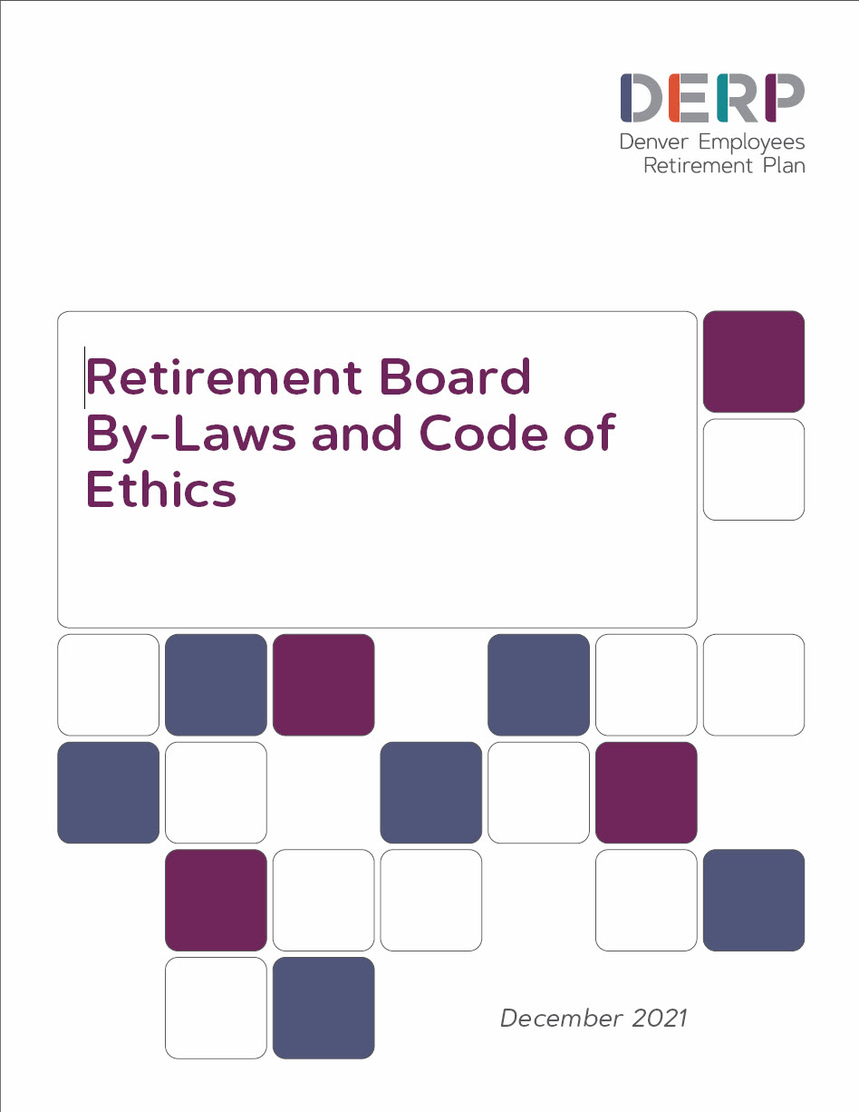 Cover image for the document "Retirement Board By-Laws and Code of Ethics"