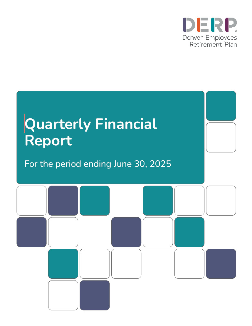 Cover for the DERP Quarterly Financial Report for the period ending March 31, 2025