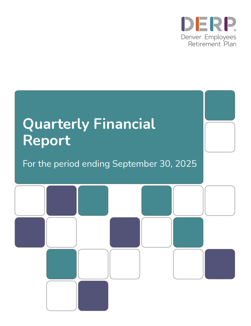 Cover for the Quarterly Financial Report for the Period Ending September 30, 2025.