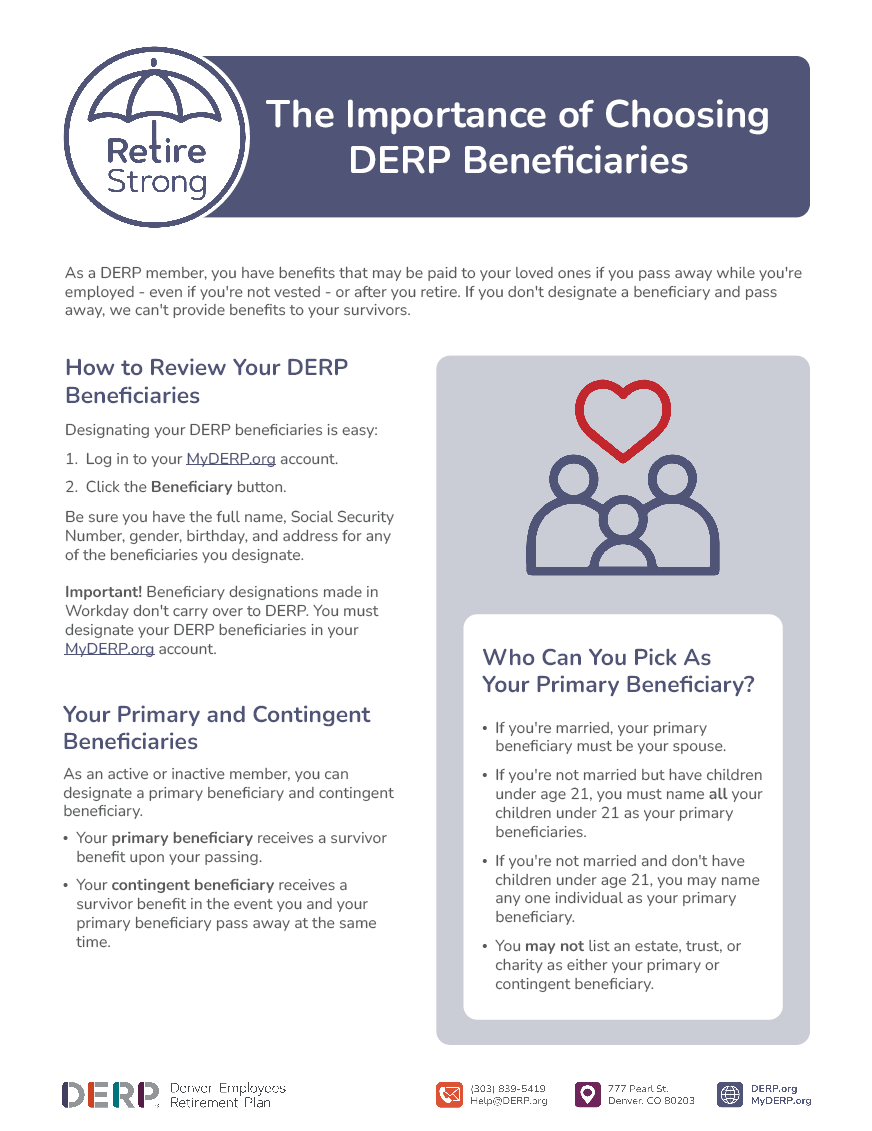 The Importance of Choosing a DERP Beneficiary Flyer