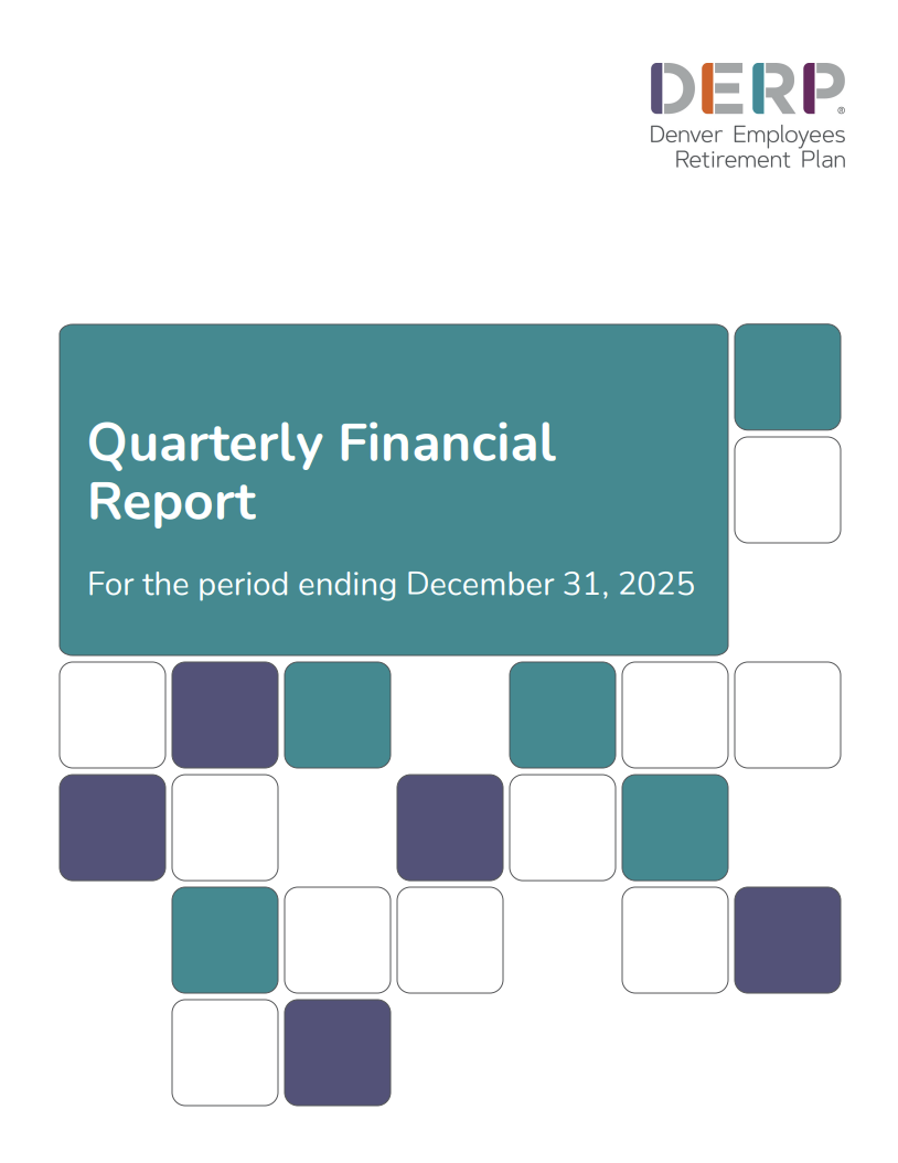 Cover image for the DERP Quarterly Financial report for the period ending Dec. 31, 2025