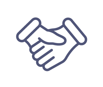 An icon of two hands shaking